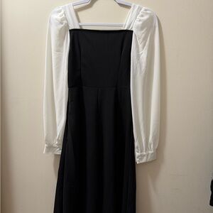 Elegant Black and White Women's Dress